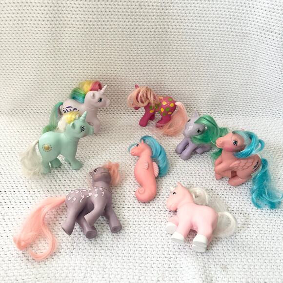 My Little Pony MLP G1 Figurines Toys Vintage Bundle Set 8 Hong Kong 1983 Read